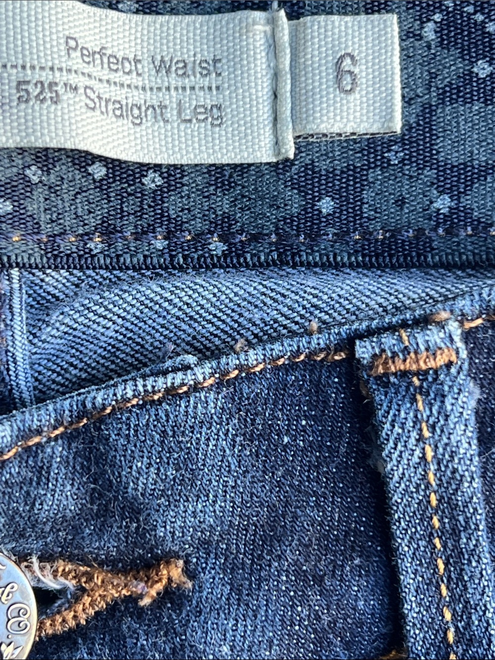 Levi’s Strauss Perfect Waist 525 Straight Leg Dark blue Jeans - very good . - Picture 4 of 6